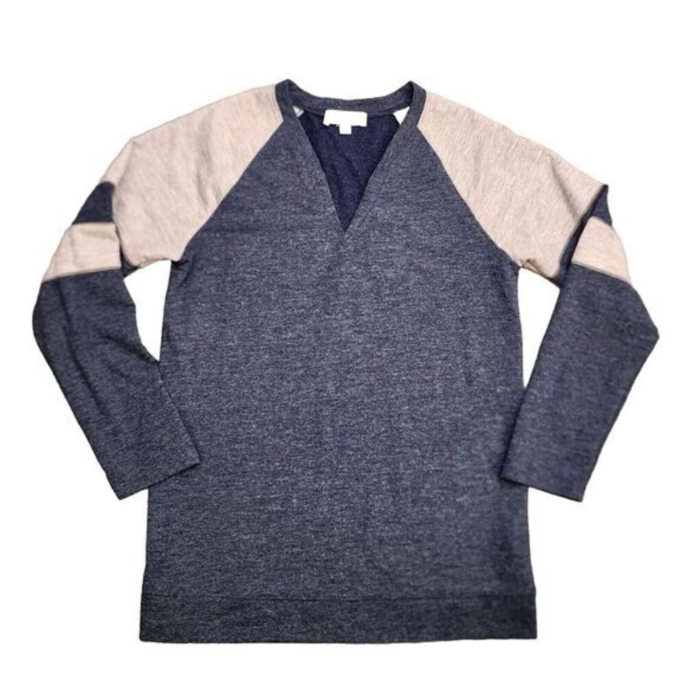 Weekend‎ Suzanne Betro Women's Long Sleeve Top Pullover V Neck Blue Gray Size L